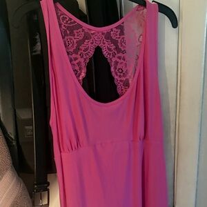 Women's Pink Lace-Back Sleep Chemise